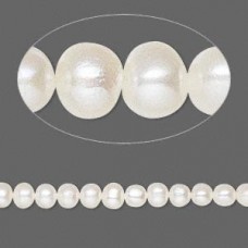 4-4.5mm White Lotus Cultured Semi-Round Pearls - Strand