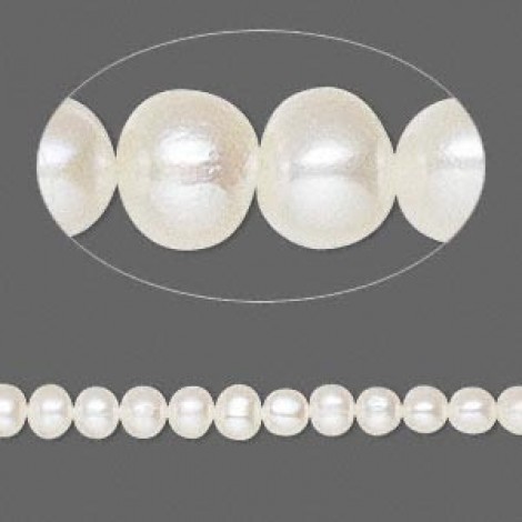 4-4.5mm White Lotus Cultured Semi-Round Pearls