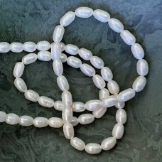 4-4.5mm White Cultured Rice Pearls - Per strand