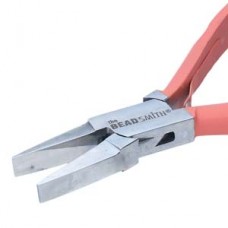 Beadsmith Satin Touch Flat Nose Box-Joint Stainless Steel Pliers - Coral