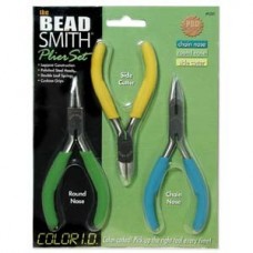 Beadsmith 3-Pc Color-ID Plier Set - Chain, Round & Cutter