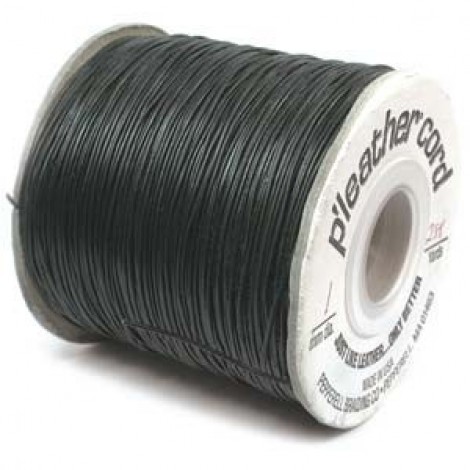 1-1.3mm P-Leather Synethic Leather Cord - Black - 137m Roll