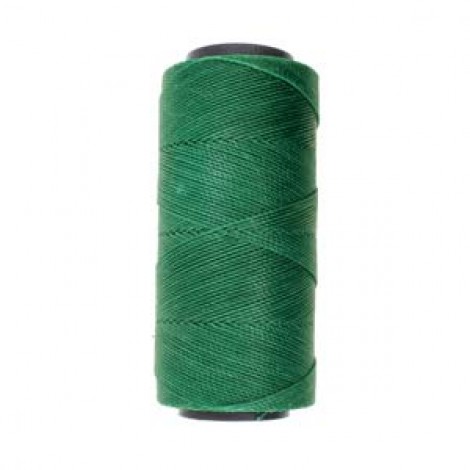 1mm Beadsmith Knot It Waxed Brazilian 2-Ply Waxed Polyester Twisted Cord - Grass Green - 144 metres