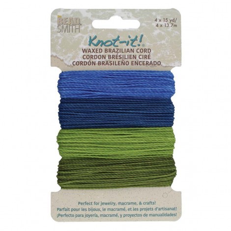 1mm Beadsmith Knot It Waxed Brazilian 2-Ply Waxed Polyester Twisted Cord - Hang Loose - 4 x 15yd