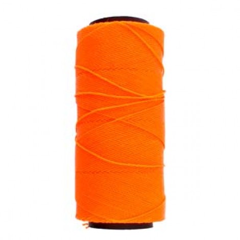 1mm Beadsmith Knot It Waxed Brazilian 2-Ply Waxed Polyester Twisted Cord - Neon Orange - 144m