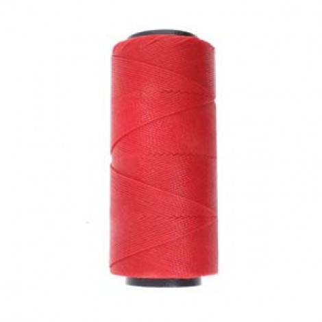 1mm Beadsmith Knot It Waxed Brazilian 2-Ply Waxed Polyester Twisted Cord - Red - 144 metres