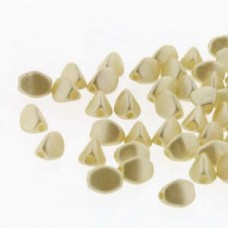 5x3mm Czech Pinch Beads - Pastel Cream - Pack of 50