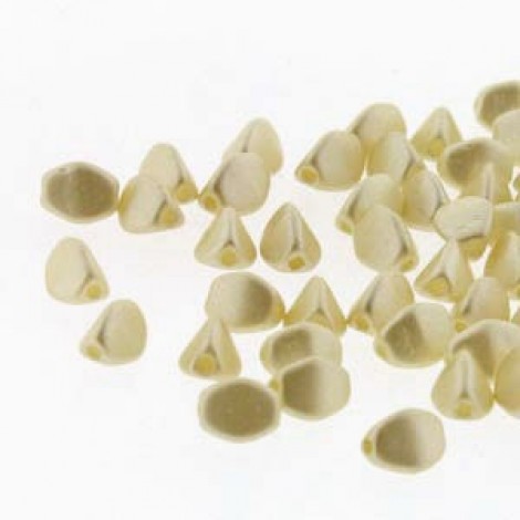 5x3mm Czech Pinch Beads - Pastel Cream - Pack of 50