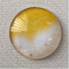 25mm Art Glass Backed Cabochons - Pastel Flowers 1