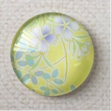 25mm Art Glass Backed Cabochons - Pastel Flowers 3 - Each