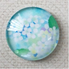 25mm Art Glass Backed Cabochons - Pastel Flowers 5