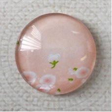 25mm Art Glass Backed Cabochons - Pastel Flowers 9