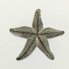 40mm Patina Queen Large White Aged Hand Patina  Brass Starfish Pendant - Each