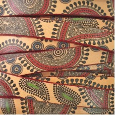 10x2mm Euro Printed Flat Leather - Boho Paisley - Per 25cm