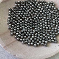 3mm Czech Round Glass Pearls - Silver - Pack of 100