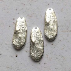 22x10mm Organic Oval Vintaj Sterling Silver Plated Drops - Each