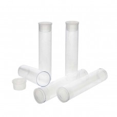 2x3/8" (50x9.5mm) Round Plastic Bead Vials w-Flat Lid - Pack of 10