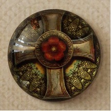 25mm Art Glass Backed Cabochons - Steampunk Design 2 - Each