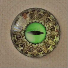 25mm Art Glass Backed Cabochons - Steampunk Design 5 - Each