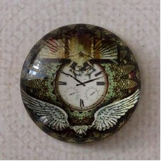 25mm Art Glass Backed Cabochons - Steampunk Design 9