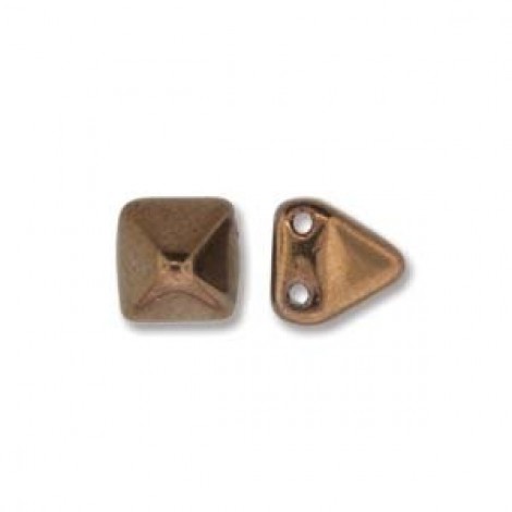6mm Czech Pyramid Stud Beads - Jet Purple Lustre - Pack of 25
