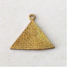 14mm Pyramid Raw Brass Charm