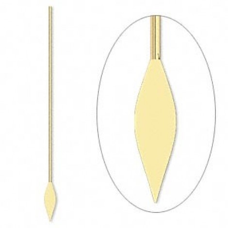 2" 22ga Gold Plated Spear Headpins