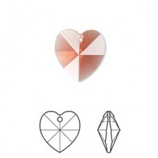 10mm Swarovski Crystal Heart Drops - Padparadscha