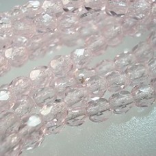 4mm Czech Firepolish Beads - Rosaline Luster - Pack of 50