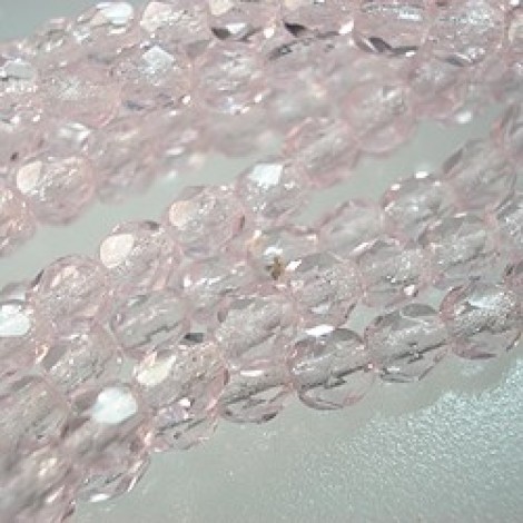4mm Czech Firepolish Beads - Rosaline Luster - Pack of 50
