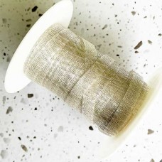 6mm WireLace Metallic Tubular Ribbon - Pale Bright Silver - Per metre