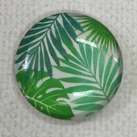 25mm Art Glass Round Cabochons - Palm 10 - Each 25mm Art Glass Round Cabochons - Palm 10 - Each