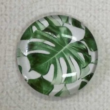 25mm Art Glass Round Cabochons - Palm 3
