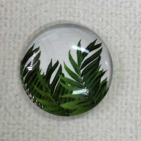 25mm Art Glass Round Cabochons - Palm 5