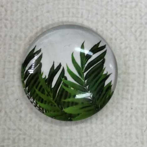 25mm Art Glass Round Cabochons - Palm 5 - Each 25mm Art Glass Round Cabochons - Palm 5 - Each