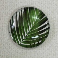 25mm Art Glass Round Cabochons - Palm 8 - Each