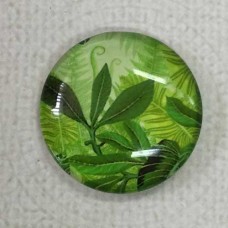 25mm Art Glass Round Cabochons - Palm 9 - Each