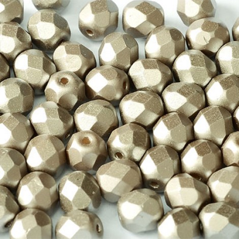 6mm Czech Firepolish Beads - Alabaster Pastel Lt Brown - Pack of 20 6mm Czech Firepolish Beads - Alabaster Pastel Lt Brown - Pack of 20