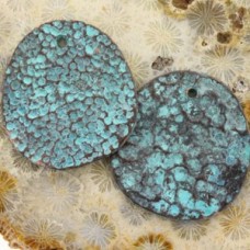 29mm Mykonos Greek Patina Moonscape Pendant - Each
