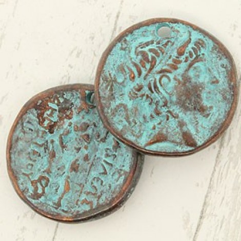28mm Alexander the Great Coin Pendant - Turq Patina