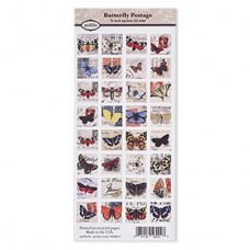 7/8" Butterfly Postage Designer Collage Paper -32 images