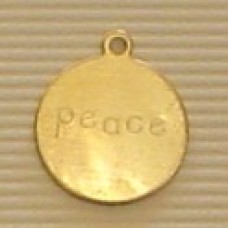 12mm Peace Raw Brass Charm