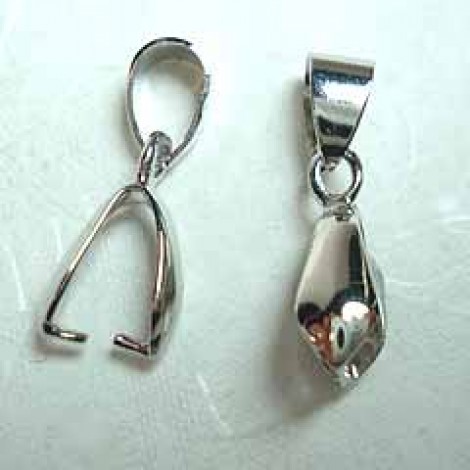 20mm Platinum Silver Plated Pinch Bail & Loop
