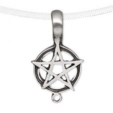 32x20mm Antique Pewter Pentagram Pendant - Each
