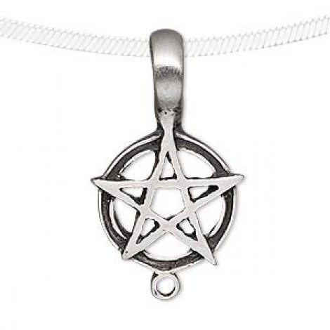 32x20mm Antique Pewter Pentagram Pendant - Each