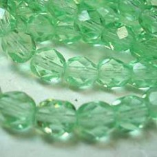 6mm Czech Firepolish Round Beads - Peridot - Pack of 20