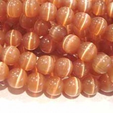 6mm Peru Cats Eye Optic Fibre Beads - Strand