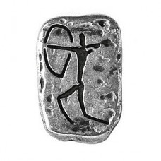 25mm Antique Silver Petroglyph Archer Shank Button - Each