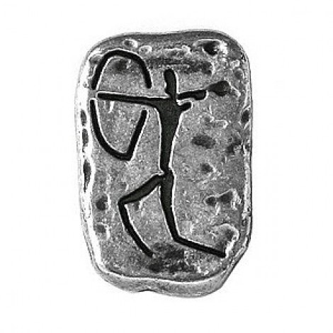 25mm Antique Silver Petroglyph Archer Shank Button - Each 25mm Antique Silver Petroglyph Archer Shank Button - Each