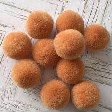 15mm Soft Fibre Yarn Pom-Poms - Mustard Yellow - Pack of 10